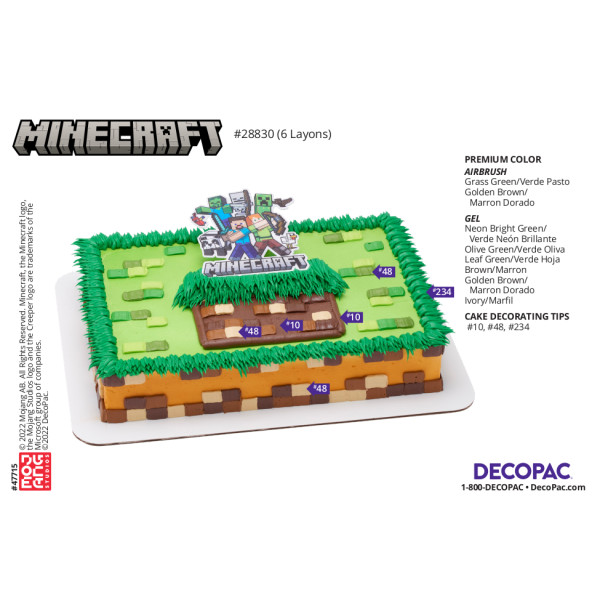 MINECRAFT Cake Decorating Instruction Card