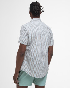 Cresswell Seersucker Regular Short-Sleeved Shirt Stone