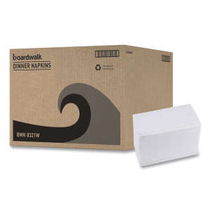 Boardwalk, 1/8-Fold Dinner, Napkins, 1 ply, White