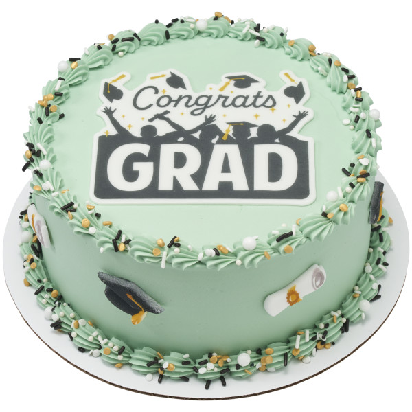 Grad Silhouette Medallions Made Simply™ SugarStyle® Edible Decorations