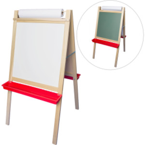 Deluxe Magnetic Paper Roll Easel, Green Chalkboard/White Dry Erase, 48"H x 24"W