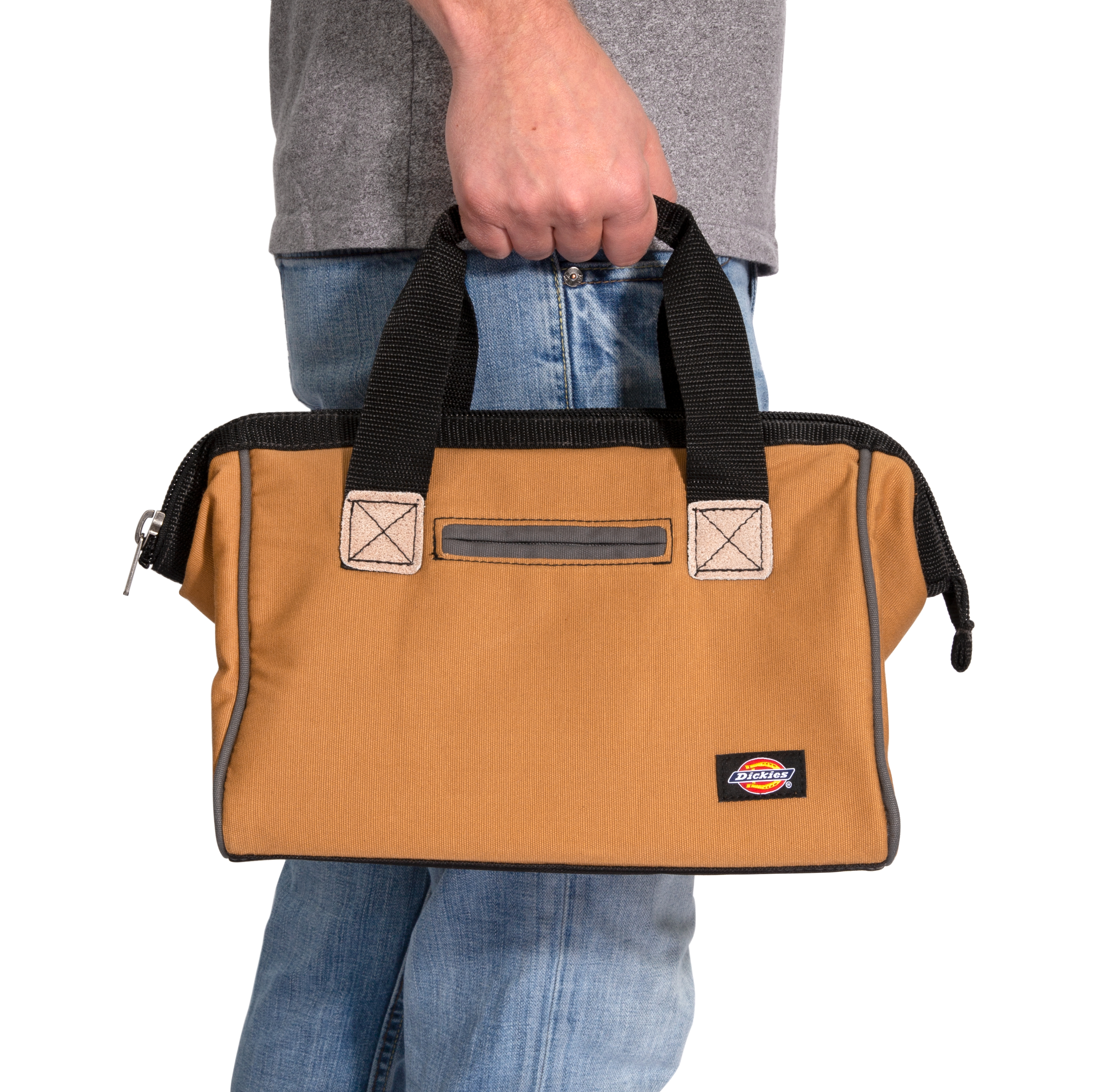 Dickies 12 in. SoftSided Canvas Construction Work Tool Bag, Tan 57030