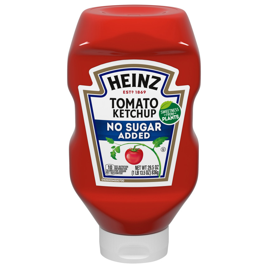 Heinz Tomato Ketchup with No Sugar Added, 29.5 oz Bottle image 