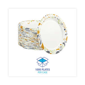 Boardwalk, Deerfield Printed Paper Plates, 9" dia, Coated/Soak Proof, Multicolor