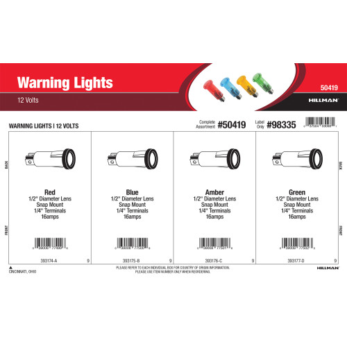 Warning Lights Assortment (12 Volts)