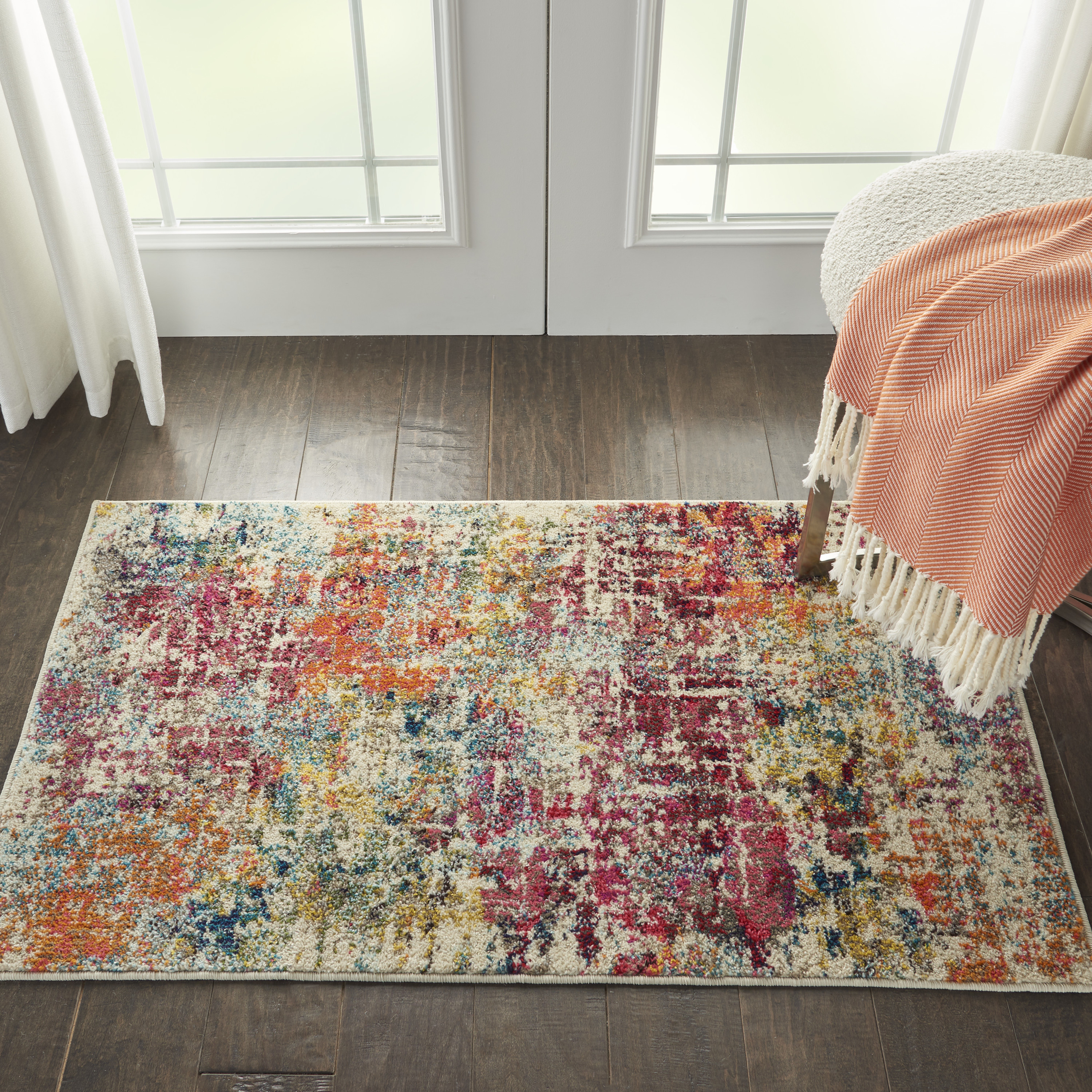 Nourison Celestial 2'2" x 3'9" Pink Multicolor Modern & Contemporary Indoor Rug