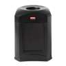Rubbermaid Commercial, Landmark Series, 35 gal, Poly, Black, Square, Receptacle Lid