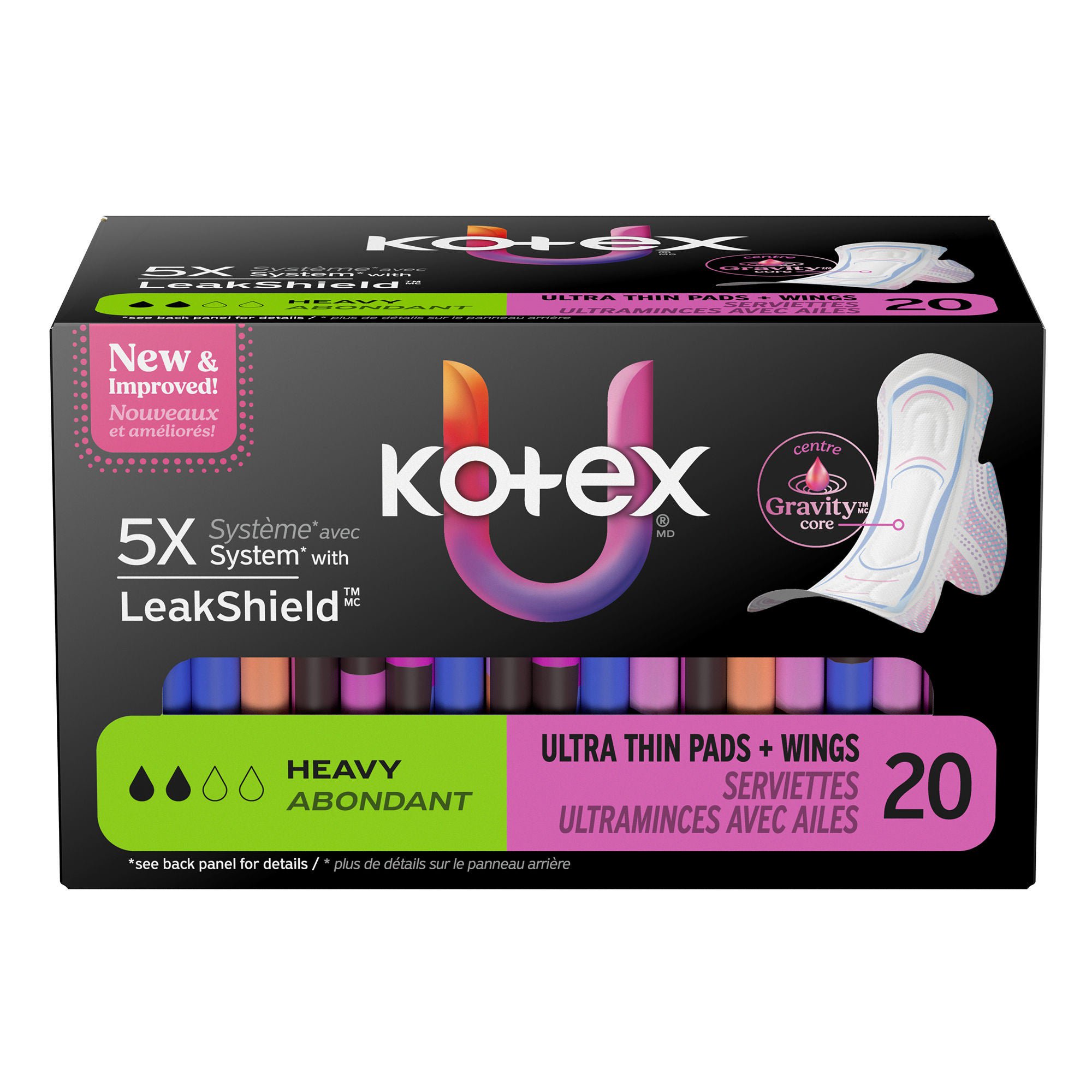 Kimberly Clark PAD, KOTEX PREM ULTRATHIN HVY WING CORE (20/PK 8PK/CS)