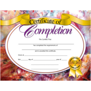 Certificate of Completion, 8.5" x 11", Pack of 30