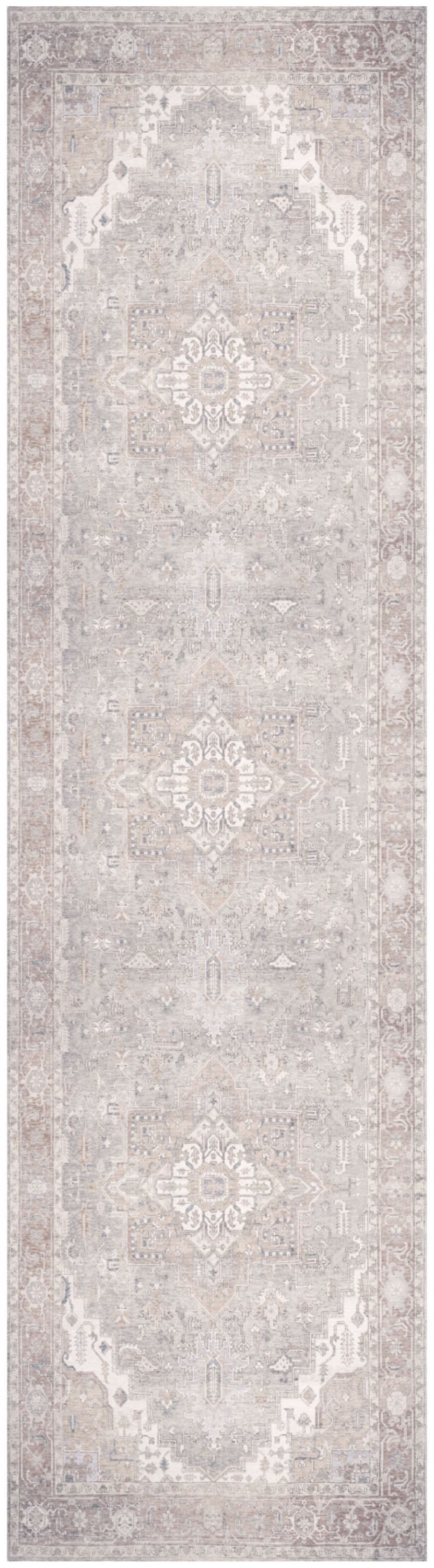 Nourison Vintage Washables 2'2" x 8' Light Blue Vintage Indoor Rug