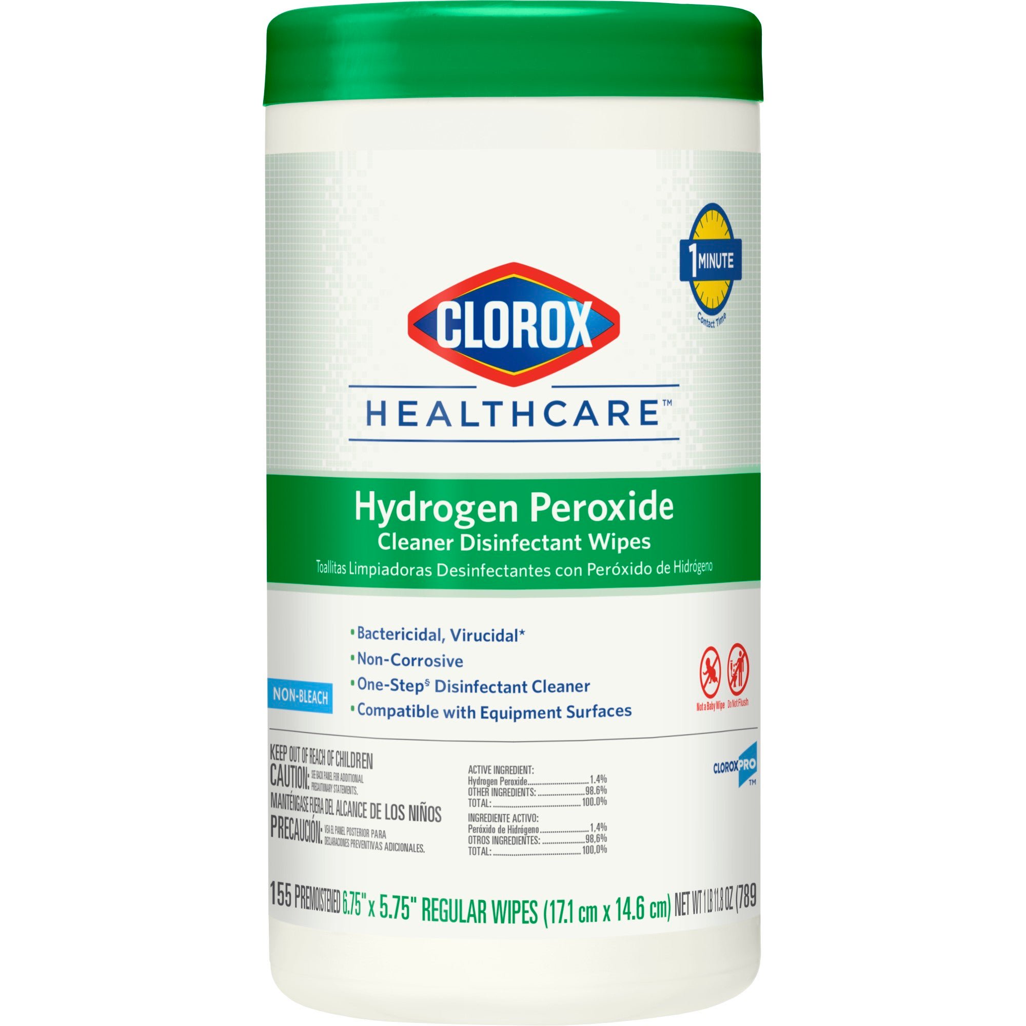 Clorox Healthcare® Hydrogen Peroxide Cleaner Disinfectant Wipes, Canister