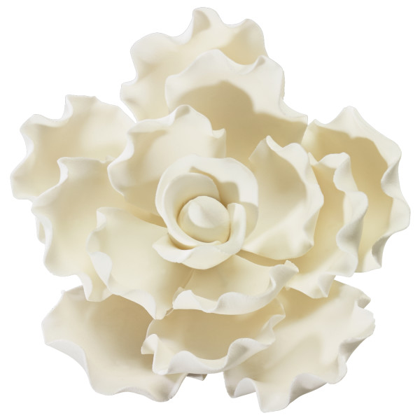 White Ruffled Petal Gum Paste Flowers