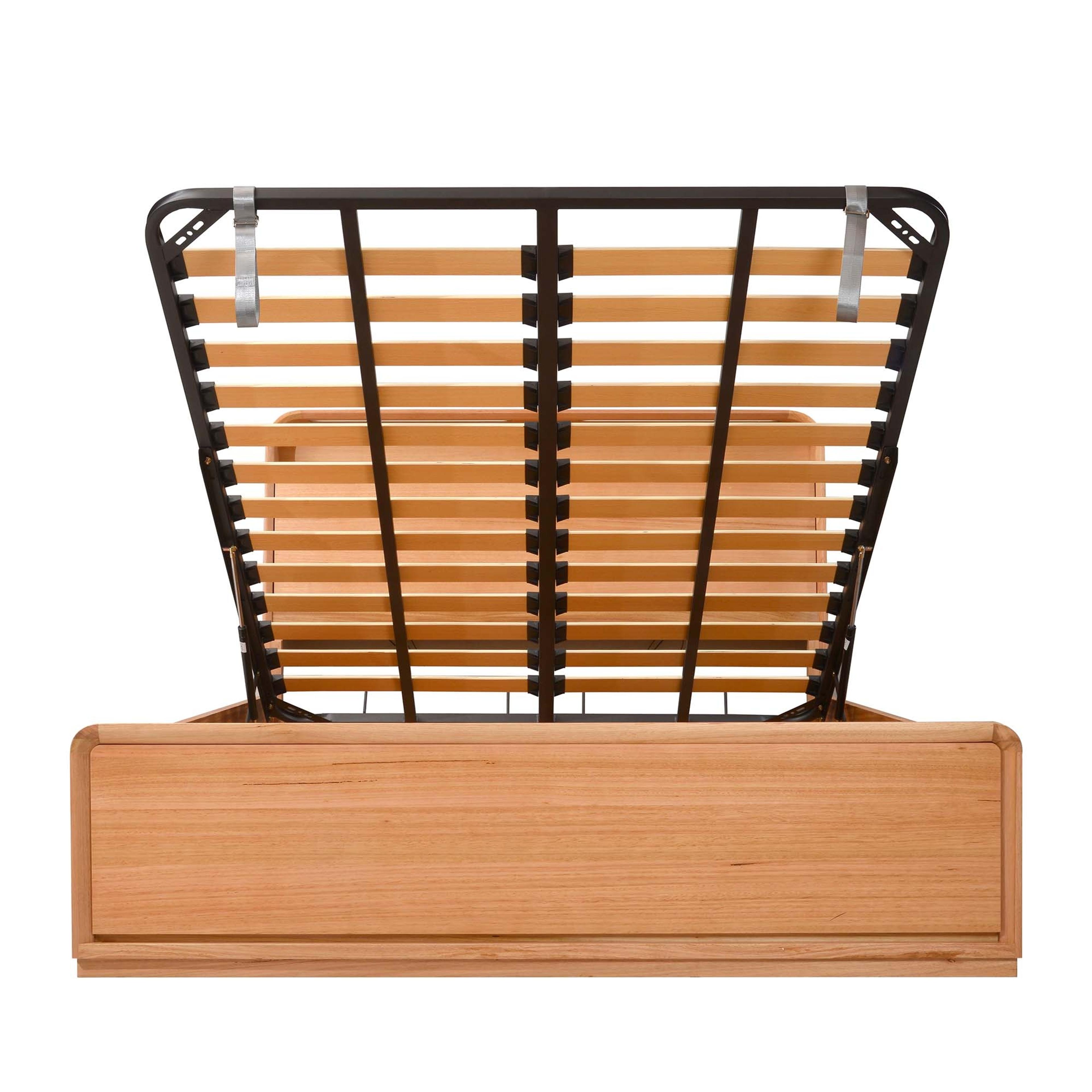 Product image of the  Valentine Bed Frame, W/ Bookend Headboard & Gas Lift Base, Natural from Forty Winks