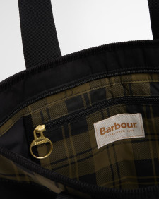 Mya Patchwork Tote Bag Black/Olive Check