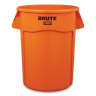 Rubbermaid Commercial, VENTED BRUTE, High Visibility, 32 gal, Resin, Orange, Round, Receptacle