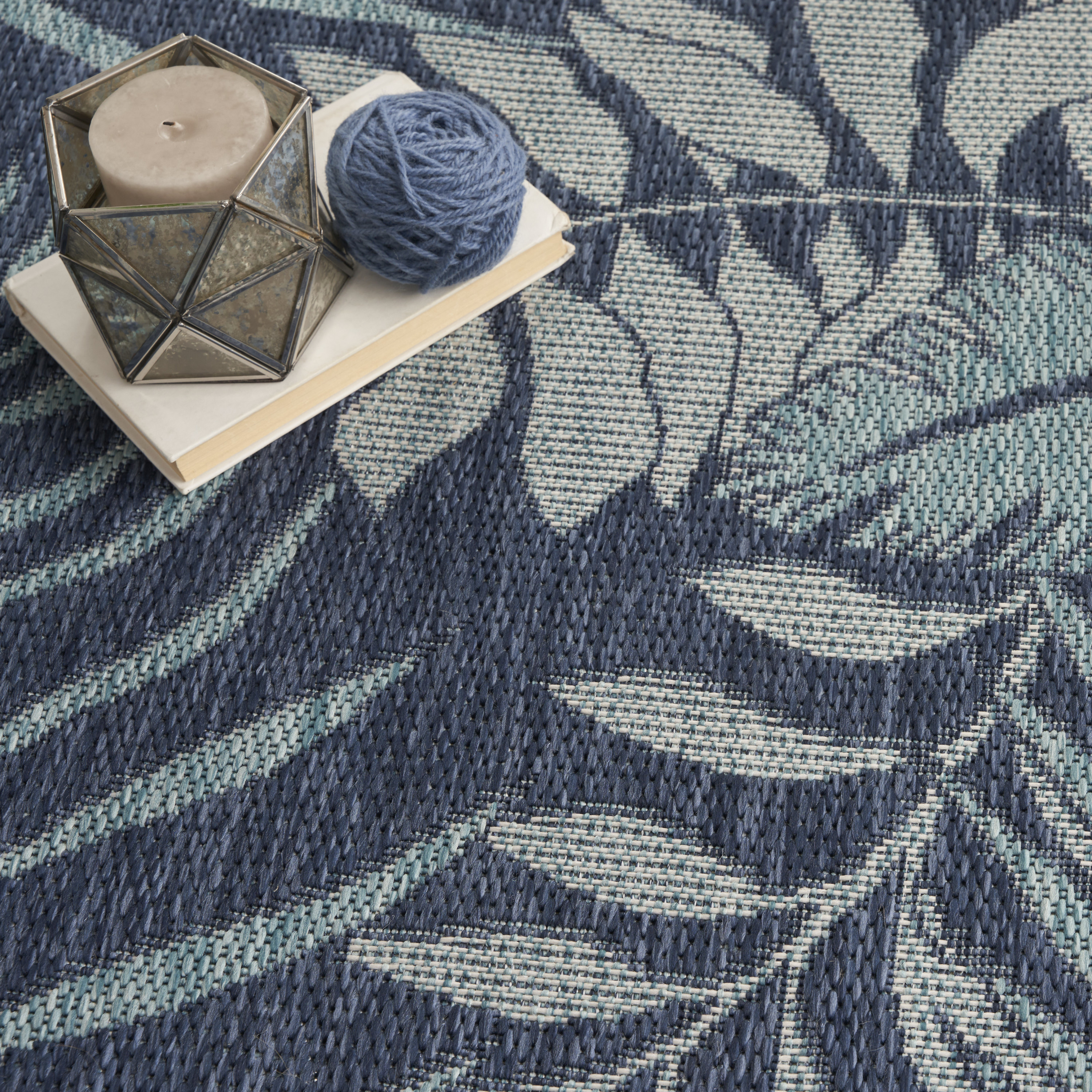 Nourison Garden Oasis 8' x 10' Navy Tropical Rug
