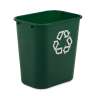 Rubbermaid Commercial, Recycling, 7 gal, Resin, Green, Rectangle, Receptacle