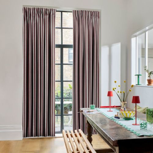 Portofino Stripe Vino Curtains