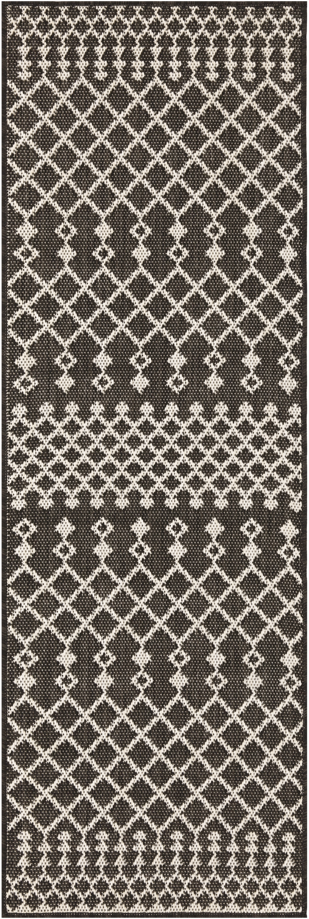 Nourison Positano 2' x 6' Black Modern Rug