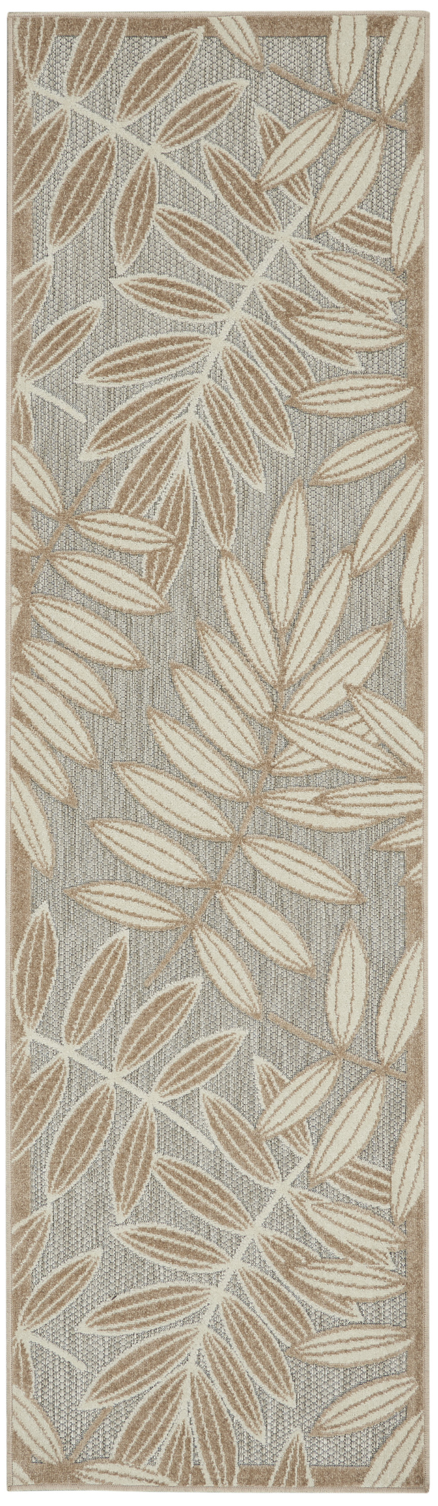 Nourison Aloha 2'3" x 8' Natural Tropical Rug