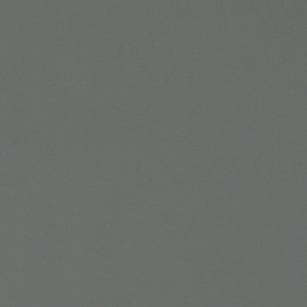 Square plain fabric sample in mid to dark steel grey .