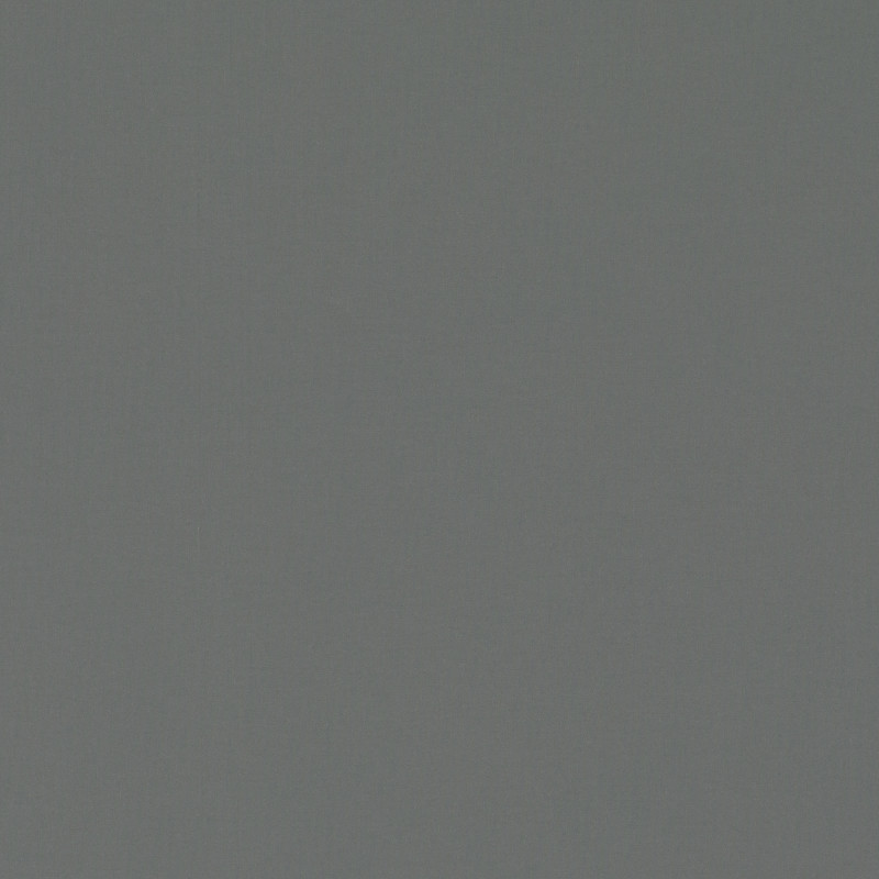 Square plain fabric sample in mid to dark steel grey .