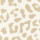 Leopard-print spots scatter across a cream fabric background, forming irregular beige, brushstroke-like shapes in a repeating animal-pattern design.