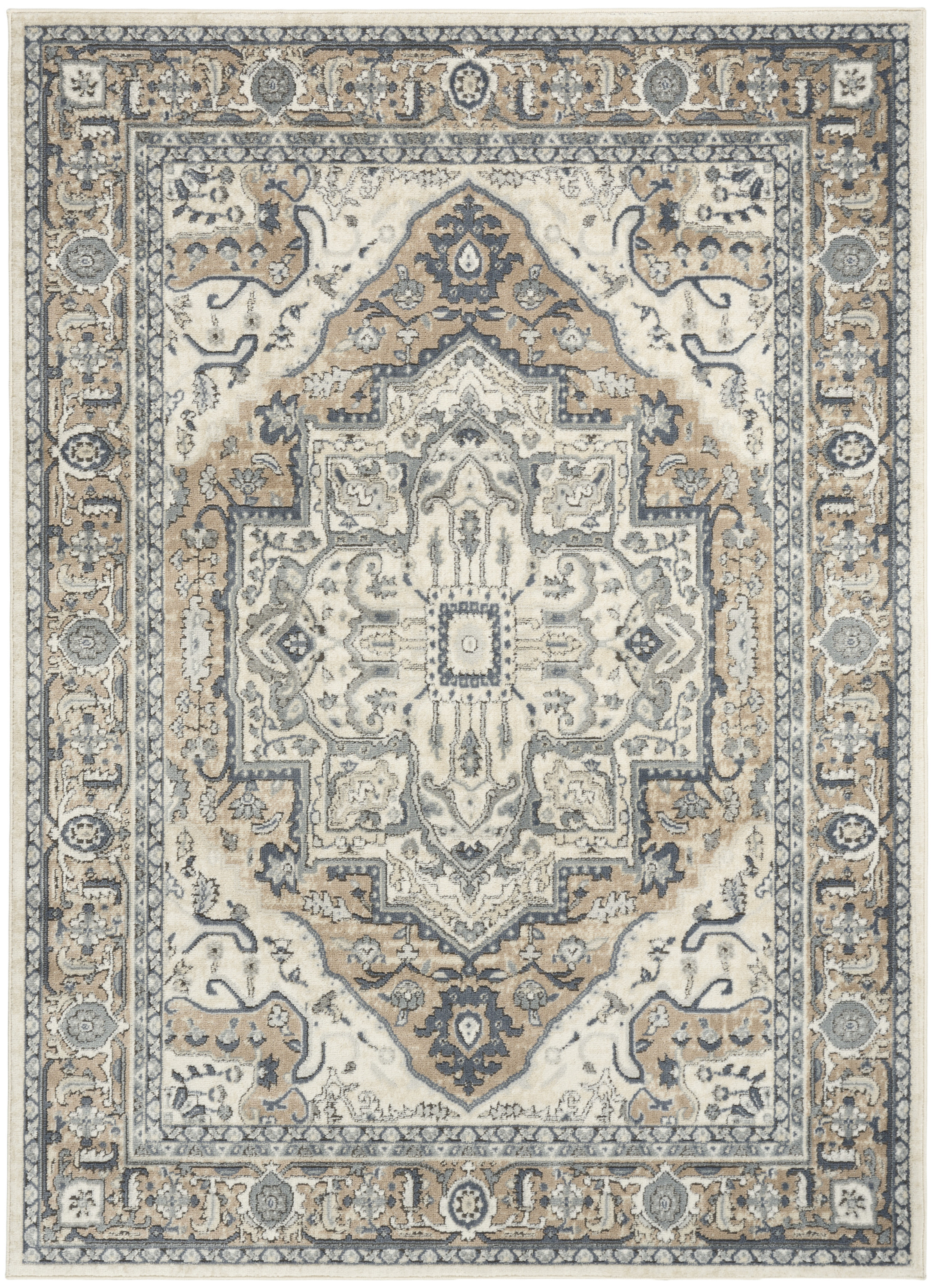 Nourison Quarry 3'9" x 5'9" Ivory Taupe Vintage Indoor Rug