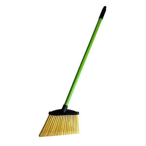 ABCO, Large Angle Broom with Metal Handle, Flagged Bristles, 13in, Polyethylene, Yellow