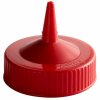 Traex® wide-mouth squeeze dispenser single-tip replacement cap in red