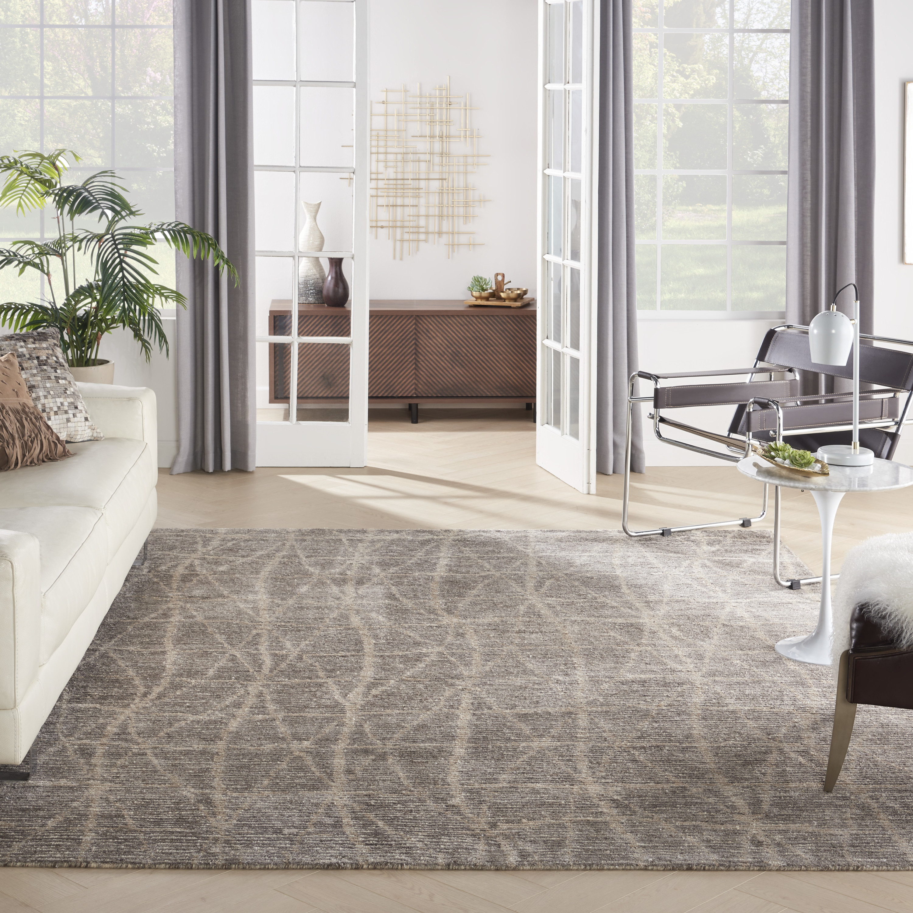 Nourison Ellora 7'9" x 9'9" Sand Scandinavian Indoor Rug