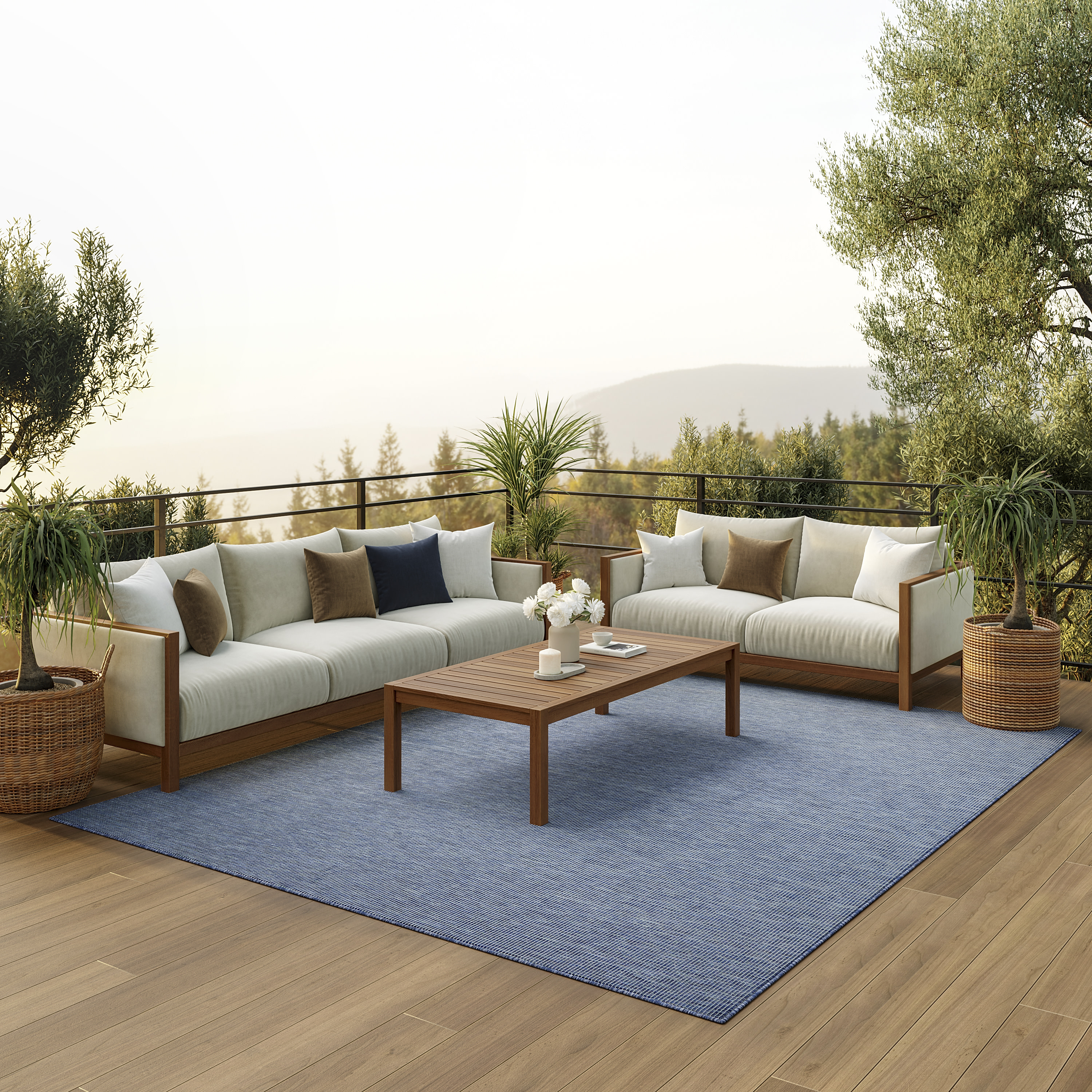 Nourison Positano 8' x 10' Navy Blue Modern Rug