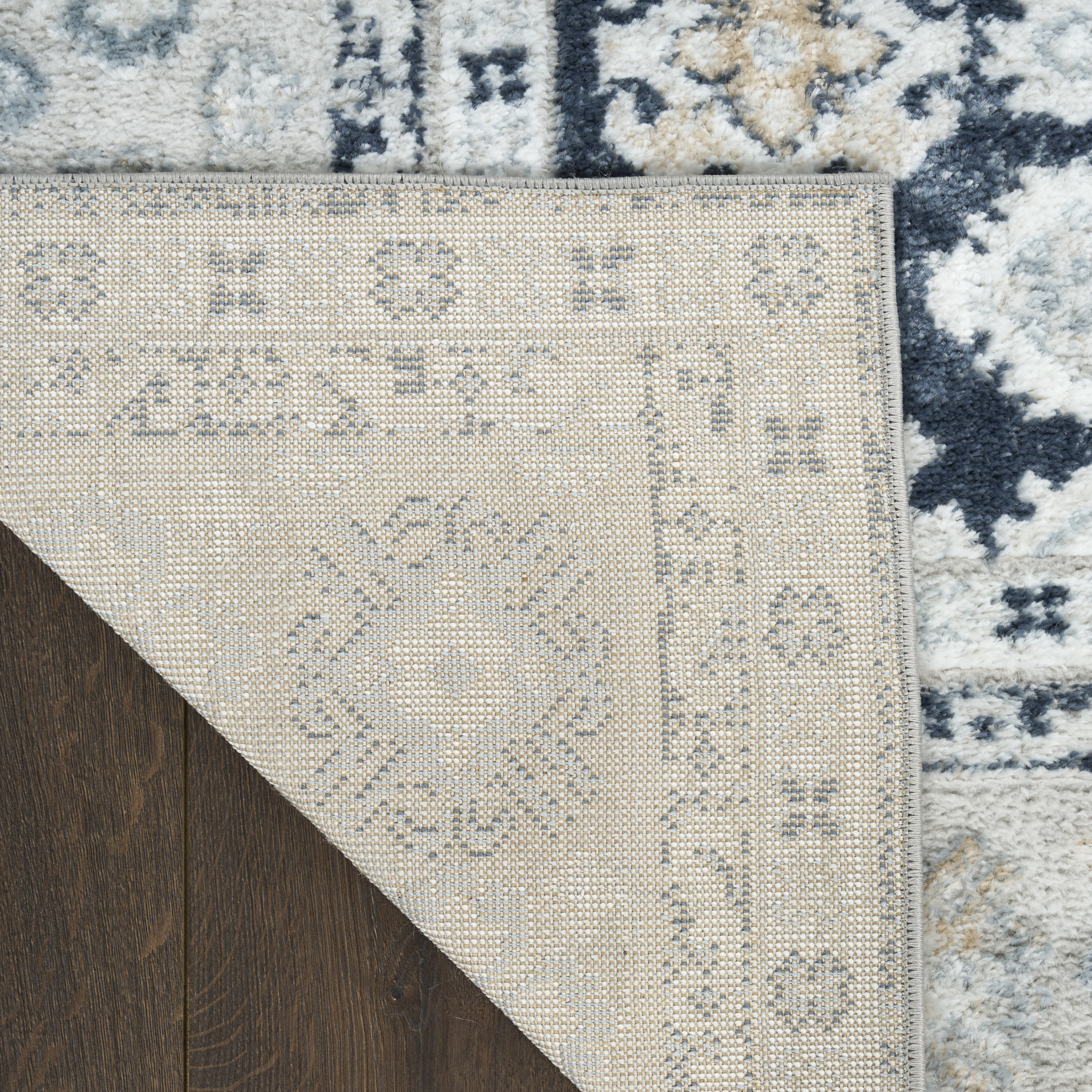 Nourison Dekor 5'3" x 7' Grey Navy Vintage Indoor Rug