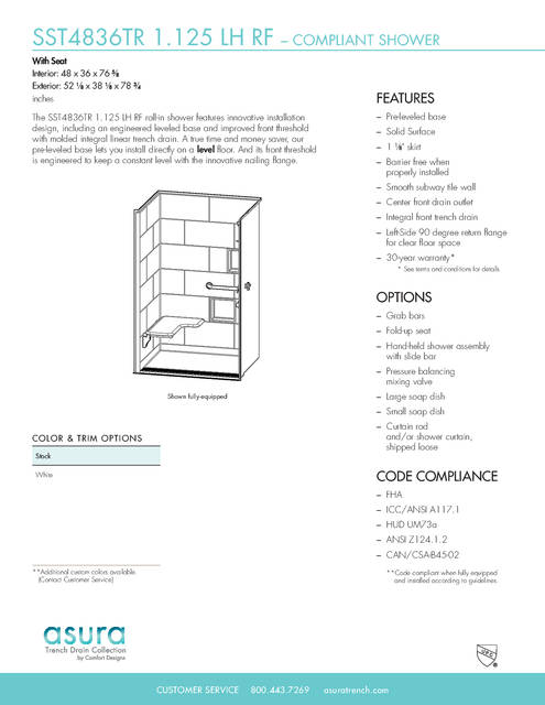 Tech Data Sheet — Cd Shower Tech Data Asura Sst 4836 Tr 1 125 Lh Rf