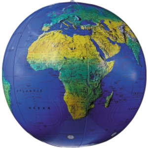 Inflatable Topographical Globe, 12"