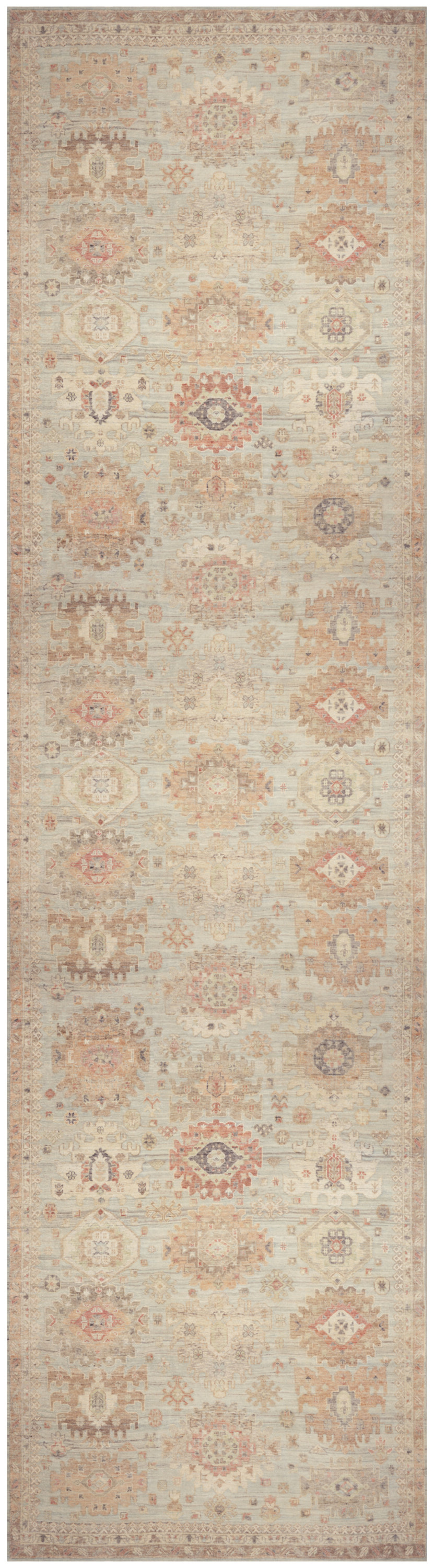 Nourison Vintage Washables 2'2" x 8' Sage Multicolor Vintage Indoor Rug