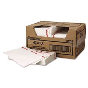 Chicopee Inc, Chix®, Microban, Medium Task, 13.00"x21.00", Nonwoven Fabric, Food Service Wipers, Red/White