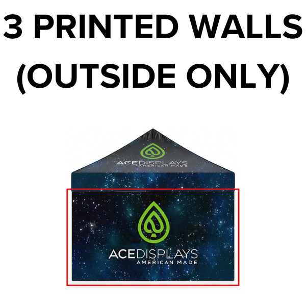 10'w Back Wall & (2) 10'w Side Walls Printed Outside