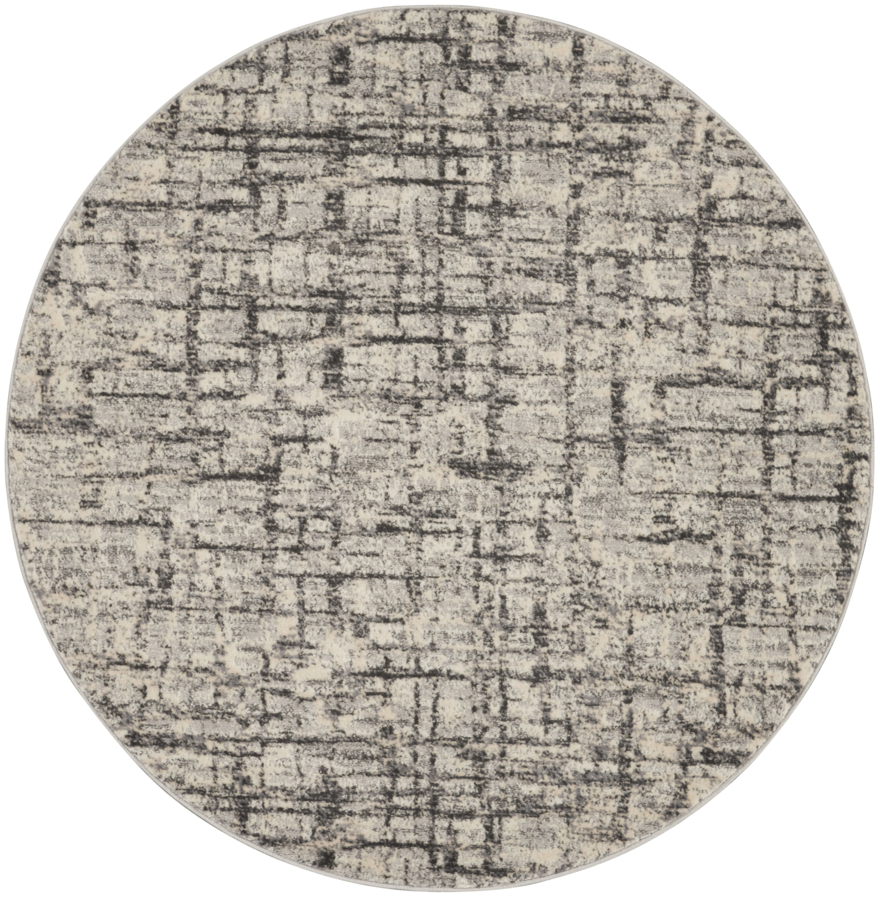 Calvin Klein CK950 Rush 4' x Round Ivory Grey Modern Indoor Rug