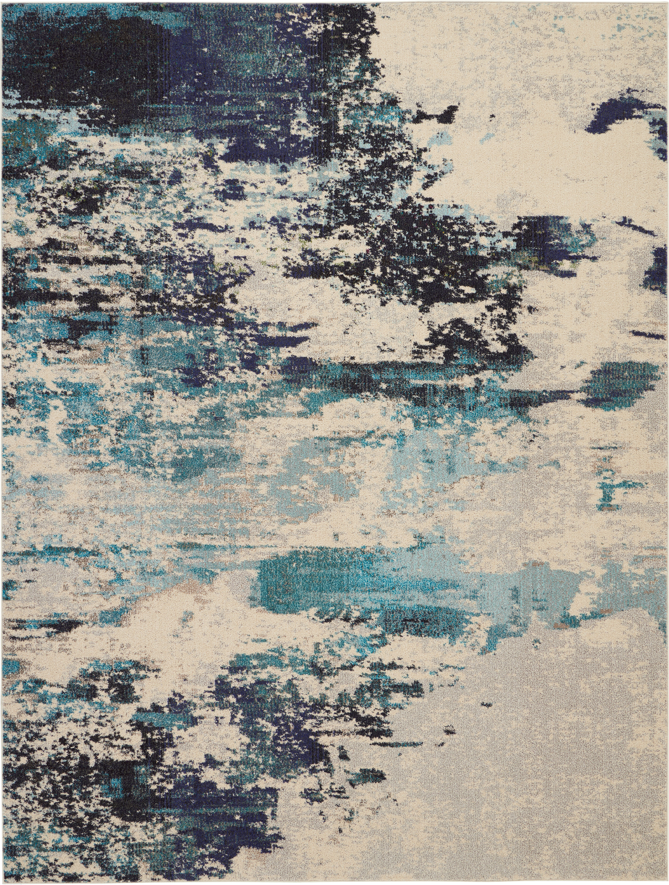 Nourison Celestial 7'10" x 10'6" Ivory Teal Blue Modern Indoor Rug