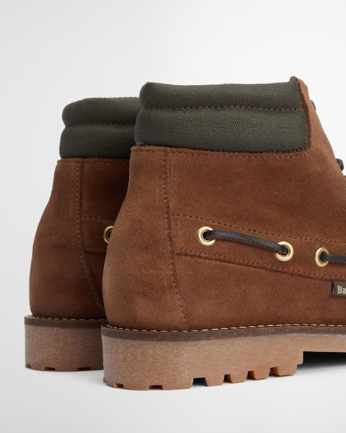 Re-Engineered Tiller Moccasin Boots Cognac Suede