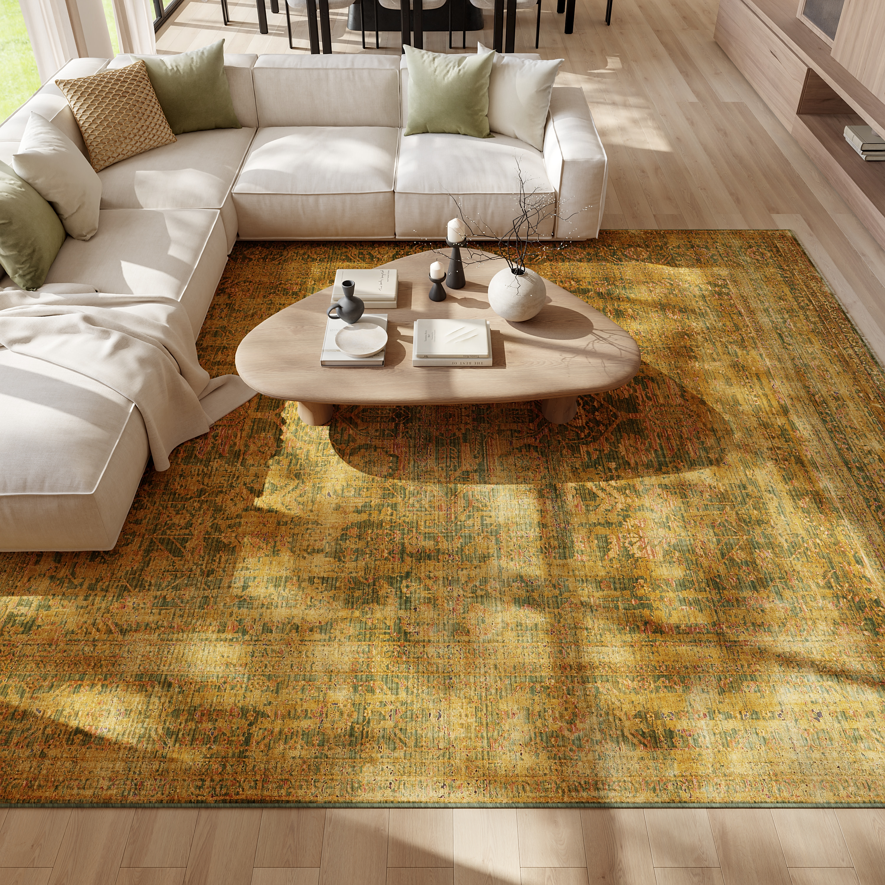 Nourison Luxurious 9'10" x 12'6" Olive Vintage Indoor Rug