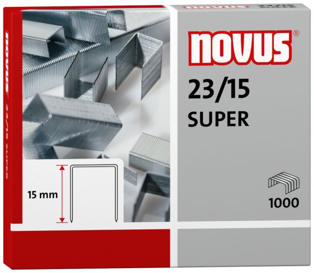 Designed for Novus Staplers, these 23 guage, 15mm length staples ensure smooth, even stapling.