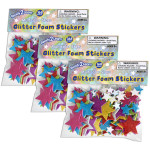 READY 2 LEARN&trade; Glitter Foam Stickers - Stars - Multicolor, 168 Per Pack, 3 Packs CE-10082-3