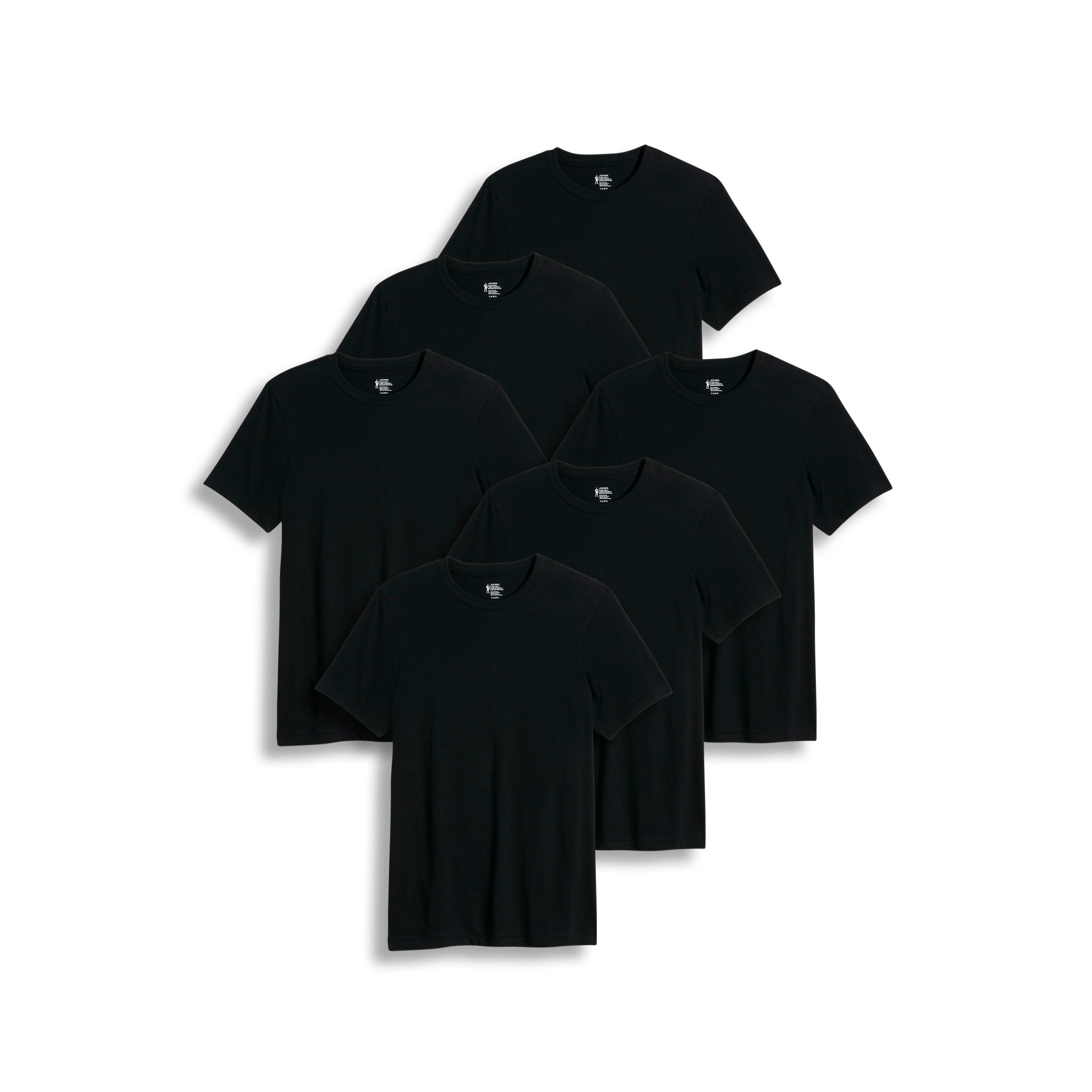 Jockey Men’s 100% Cotton Classic Crew Neck Undershirt – 6 Pack