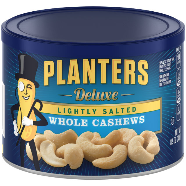 PLANTERS Deluxe Lightly Salted Whole Cashews 8.5 oz Can