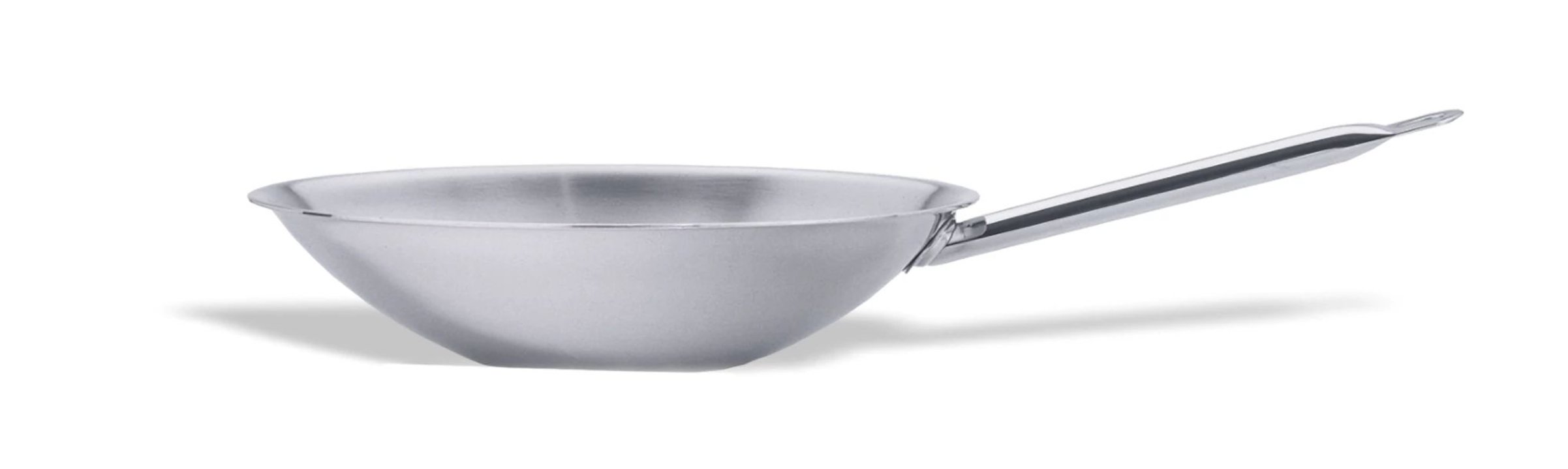 Wok Inox Pro Expert avec fond plat en Acier inoxydable de 36 cm prête à l'induction