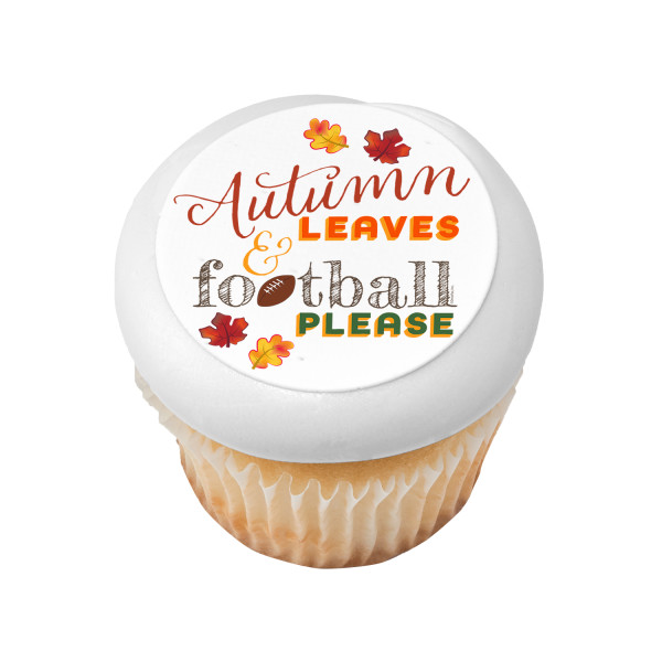 Autumn Leaves & Football Please PhotoCake® Edible Image®
