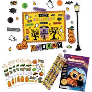 Halloween Party Kit, Classroom Decorations, Stickers, Pencils & Wipe-Clean Activity Books