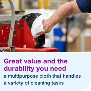 Tork, W24, Light Duty, 1 ply, 8.30"x16.10", Paper, General Purpose Wipers, White